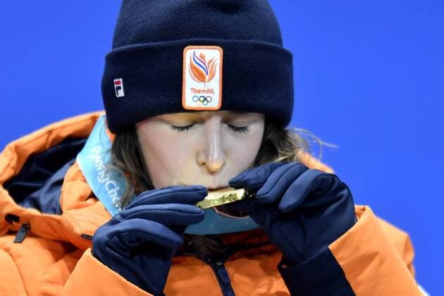 13-02-2018 ALGEMEEN: MEDAL PLAZA OLYMPISCHE SPELEN: Olympic Games Olympische Spiele Olympia OS PYEONGCHANG 2018 Ireen Wust (JustLease.nl) wint Olympisch goud op de 1500 meter. Dit is haar vijfde gouden Olympische medaillle. Foto: Sander Chamid xVIxVIxImagesx xSoenarxChamidxsportfotografiexIVx 10054791