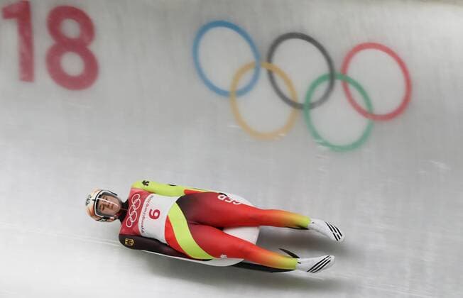 OLYMPICS - 2018 Winter Olympics PYEONGCHANG,SOUTH KOREA.13.FEB.18 - OLYMPICS,LUGE - Olympic Winter games Winterspiele Spiele Summer games PyeongChang 2018, artificial track, ladies. Image shows Natalie Geisenberger (GER). GEPAxpictures xAndreasxPranter