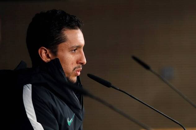 Paris Saint Germain s Brazilian defender Marquinhos attends a press conference PK Pressekonferenz on the eve of the Champions League first stage match against Real Madrid at Santiago Bernabeu stadium in Madrid, Spain, 13 February 2018. Paris Saint Germain s press conference !ACHTUNG: NUR REDAKTIONELLE NUTZUNG!  Copyright: xJuanjoxMartinx GRAF908 20180213-636541519454223790