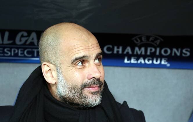 FC Basel - Manchester City Schweiz, Basel, 13.02.2018, Fussball, Champions League, Saison 2017 2018, Achtelfinale, Hinspiel, FC Basel - Manchester City: Pep Guardiola (Trainer Manchester City).