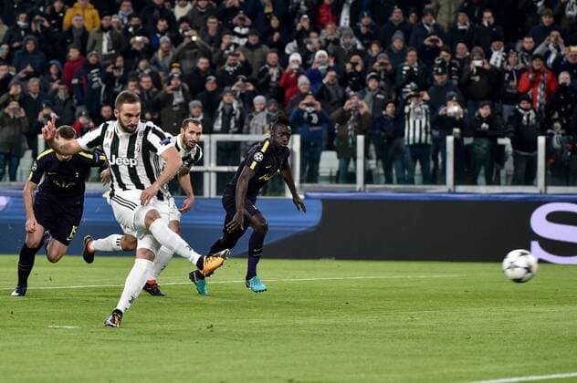 February 13, 2018 - Turin, Italy - Gonzalo Higuain of Juventus scores second goal with a penalty kick during the UEFA Champions League Round of 16 match between Juventus and Tottenham Hotspur at the Juventus Stadium, Turin, Italy on 13 February 2018. Juventus v Tottenham - UEFA Champions League  - ZUMAn230 20180213_zaa_n230_555 Copyright: xGiuseppexMaffiax