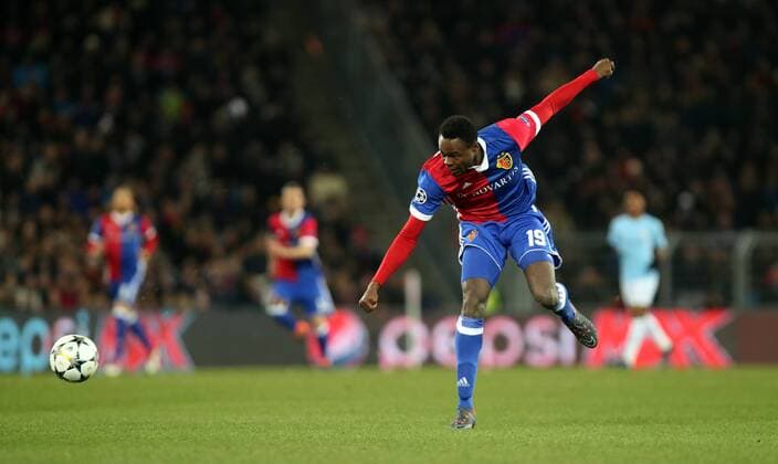 FC Basel - Manchester City Schweiz, Basel, 13.02.2018, Fussball, Champions League, Saison 2017 2018, Achtelfinale, Hinspiel, FC Basel - Manchester City: Dimitri Oberlin (FC Basel).