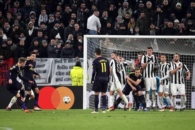 Gol Christian Eriksen Tottenham Goal celebration 2-2 Torino 13-02-2018 Juventus Stadium Football Champions League 2017 2018 Juventus - Tottenham . Foto Andrea Staccioli Insidefoto andreaxstaccioli