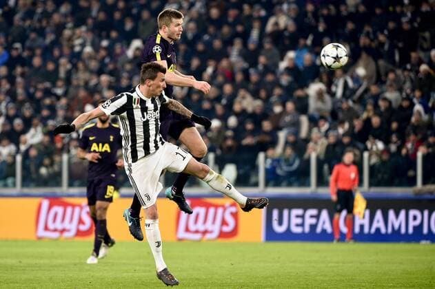 February 13, 2018 - Turin, Italy - Mario Mandzukic of Juventus during the UEFA Champions League Round of 16 match between Juventus and Tottenham Hotspur at the Juventus Stadium, Turin, Italy on 13 February 2018. Juventus v Tottenham - UEFA Champions League  - ZUMAn230 20180213_zaa_n230_595 Copyright: xGiuseppexMaffiax