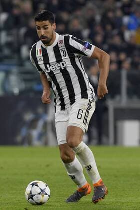 13th February 2018, Allianz Stadium, Turin, Italy; UEFA Champions League football, round of 16, first leg, Juventus versus Tottenham Hotspur; Sami Khedira on the ball  ActionPlus11986729