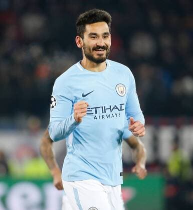 13.02.2018 St.Jakob Park Basel , SCHWEIZ , Saison 2017 2018 Herren Fussball UEFA Champions League 1 8 Final Hinspiel FC Basel - Manchester City FC TORJUBEL Ilkay Gündogan (Manchester City) Beim 0:4