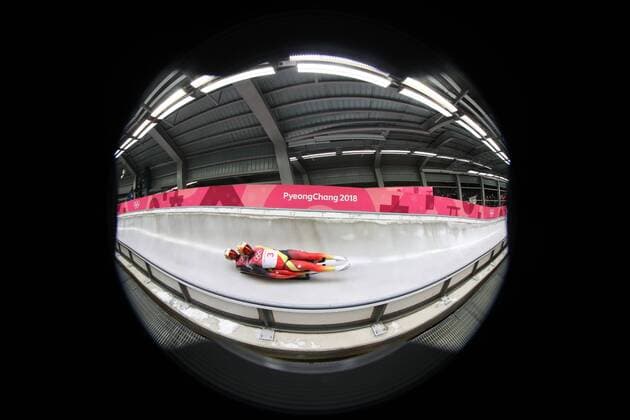 Themen der Woche - SPORT Olympia-Bilder des Tages - SPORT (180214) -- PYEONGCHANG, Feb. 14, 2018 -- Champion Tobias Wendl and Tobias Arlt from Germany compete during men s doubles event of luge at 2018 PyeongChang Winter Olympic Games Olympische Spiele Olympia OS at Olympic Sliding Centre, PyeongChang, South Korea, Feb. 14, 2018. Tobias Wendl and Tobias Arlt claimed champion in a time of 1:31.697. ) (SP)OLY-SOUTH KOREA-PYEONGCHANG-LUGE-MEN S DOUBLES LixGang 