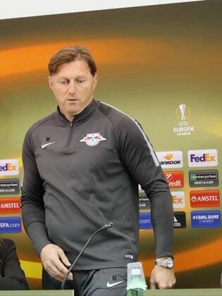 Trainer Ralph Hasenhuettl (RB Leipzig), Pressekonferenz, SSC Neapel vs. RB Leipzig, Europa League, Fussball, 14.02.2018, Neapel Copyright: xLanger Eibner-Pressefotox EP_HLR
