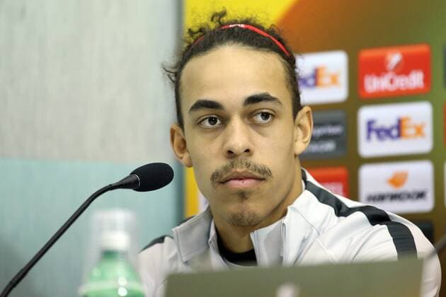 Yussuf Poulsen (RB Leipzig 9), Pressekonferenz, SSC Neapel vs. RB Leipzig, Europa League, Fussball, 14.02.2018, Neapel Copyright: xLanger Eibner-Pressefotox EP_HLR
