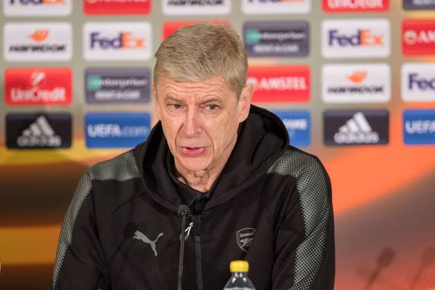 180214 Arsenals Arsene Wenger under en presskonferens inför fotbollsmatchen i Europa League mellan Östersund och Arsenal den 14 november 2018 i Östersund. Copyright: TOBIASxNYKÄNEN BB180214TN044