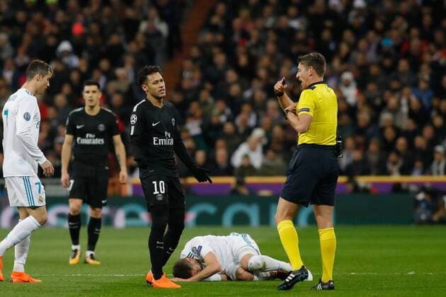 Madrid, Spain 14.02.2018, UEFA Champions League - 2017 18 Season, Achtelfinale, Real Madrid vs. Paris Saint-Germain, Neymar (PSG) ( DeFodi523