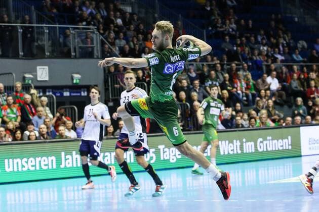Matthias Musche (SC Magdeburg) - Handball EHF-Cup-Gruppenphase Saison 2017-2018 SC Magdeburg vs. Bjerringbro-Silkeborg in der GETEC Arena in Magdeburg - Aktion,Deutschland, Handball, Mann, Maenner,14.02.2018