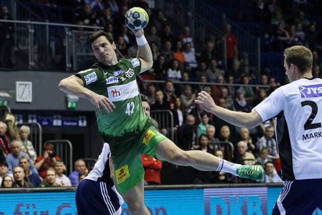 Nemanja Zelenovic (SC Magdeburg) - Handball EHF-Cup-Gruppenphase Saison 2017-2018 SC Magdeburg vs. Bjerringbro-Silkeborg in der GETEC Arena in Magdeburg - Aktion,Deutschland, Handball, Mann, Maenner,14.02.2018