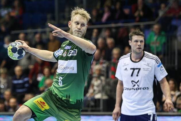 Matthias Musche (SC Magdeburg) - Handball EHF-Cup-Gruppenphase Saison 2017-2018 SC Magdeburg vs. Bjerringbro-Silkeborg in der GETEC Arena in Magdeburg - Aktion,Deutschland, Handball, Mann, Maenner,14.02.2018