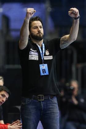 Trainer Bennet Wiegert (SC Magdeburg) - Handball EHF-Cup-Gruppenphase Saison 2017-2018 SC Magdeburg vs. Bjerringbro-Silkeborg in der GETEC Arena in Magdeburg - Deutschland, Handball, Mann, Maenner,14.02.2018