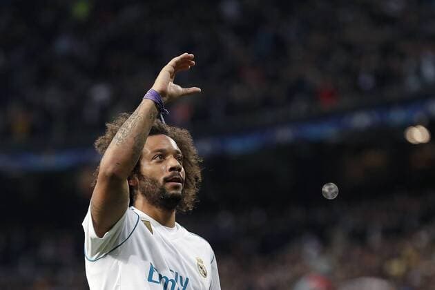 Marcelo of Real Madrid during the UEFA Champions League round of 16 match between Real Madrid and Paris Saint-Germain at the Santiago Bernabeu stadium on February 14, 2018 in Madrid, Spain UEFA Champions League 2017 2018 xVIxVIxImagesx xMauricexvanxSteenxIVx 10068180