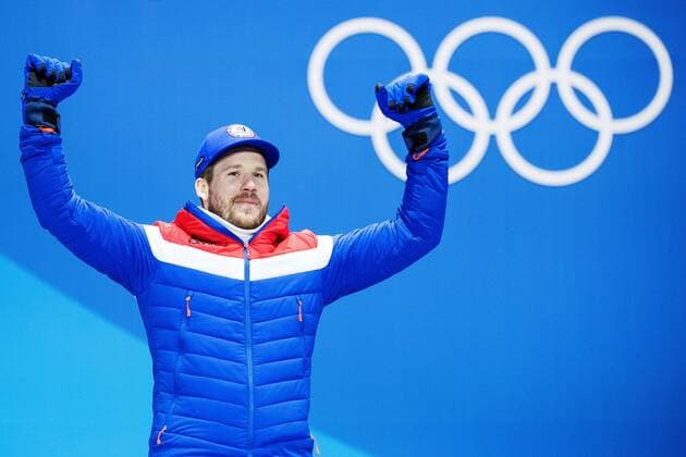 180215 Kjetil Jansrud of Norway (silver) celebrate at a Medal Ceremony for Alpine Skiing Downhill during day six of the 2018 Winter Olympics on February 15, 2018 in Pyeongchang. Photo: Joel Marklund BILDBYRAN kod JM 87625 Copyright: JOELxMARKLUND BB180215JM126