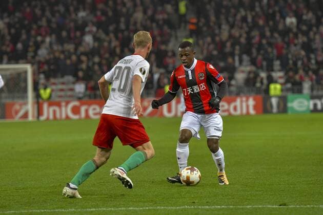 Jean Michael Seri (OGC Nice) FOOTBALL : OGC Nice vs Lokomotiv Moscou - Ligue Europa - 15 02 2018 NorbertScanella Panoramic 