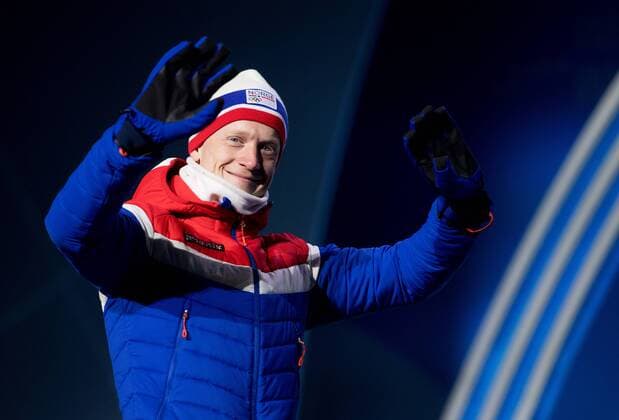 180216 Johannes Thingnes Bo of Norway gold celebrate at a Medal Ceremony for Men s Biathlon 20 km during day seven of the 2018 Winter Olympics on February 16, 2018 in Pyeongchang. Photo: Jon Olav Nesvold BILDBYRAN kod JE 160172 Copyright: JONxOLAVxNESVOLD BB180216JE067