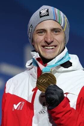 OLYMPICS - 2018 Winter Olympics PYEONGCHANG,SOUTH KOREA,16.FEB.18 - OLYMPICS, ALPINE SKIING - Olympic Winter games Winterspiele Spiele Summer games PyeongChang 2018, Medals Plaza, Super G, men, award ceremony. Image shows Matthias Mayer (AUT). GEPAxpictures xMathiasxMandl