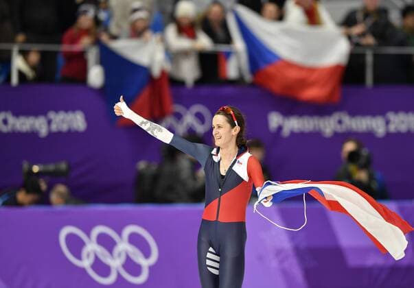 Czech Martina Sablikova celebrates silver medal after the women s 5,000 meters speedskating race at the Gangneung Oval at the 2018 Winter Olympics in Gangneung, South Korea, February 16, 2018. (CTKxPhoto MichalxKamaryt) CTKPhotoP201802160793401  kmt 5