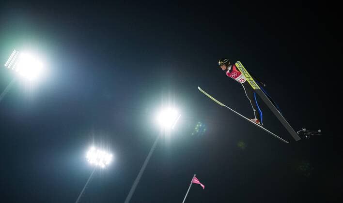 Themen der Woche - SPORT Olympia-Bilder des Tages - SPORT February 16, 2018 - Pyeongchang, South Korea - ANDREAS WELLINGER of Germany jumps during Mens Large Hill Individual Ski jumping Skispringen Ski nordisch Qualifications Friday, February 16, 2018 at the Alpensia Ski Jumping Centre at the Pyeongchang Winter Olympic Games Olympische Spiele Olympia OS , ZUMA Press The Gazette PyeongChang 18: Ski Jumping Men - ZUMAr157 20180216_zap_r157_053 Copyright: xMarkxReisx