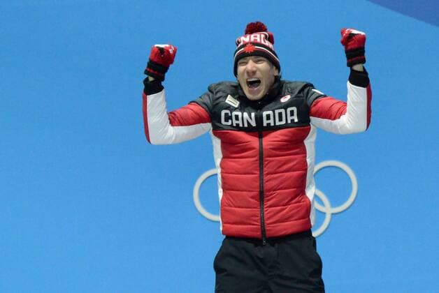 February 16, 2018 - Pyeongchang, South Korea - TED-JAN BLOEMEN of Canada celebrates getting the gold medal in the men s 10000m Speed skating Eisschnelllauf event in the PyeongChang Olympic Games Olympische Spiele Olympia OS Pyeongchang 18: Medal Winners - ZUMAl132 20180216_zap_l132_131 Copyright: xChristopherxLevyx