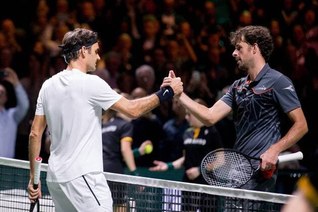 Roger Federer, Robin Haase Rotterdam Roger Federer v Robin Haase xVIxVIxImagesx xTomxBodexMultimediaxIVx 10083110