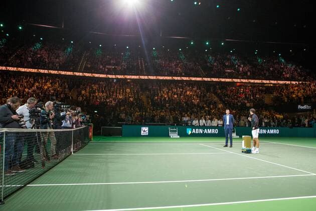 Bilder des Tages - SPORT ROTTERDAM: 16-02-2018, ABN Amro WTT Dag 4, Rotterdam, Tennis, Ahoy, Roger Federer N1 van de wereld en verslaat Robin Haase ABN Amro WTT Rotterdam Dag 5  x1984066x