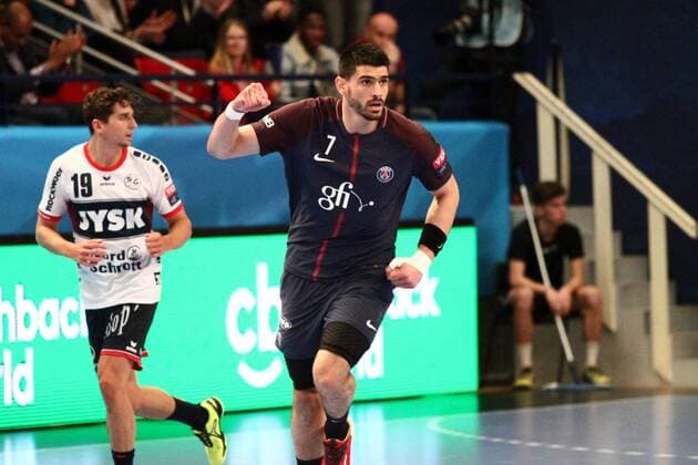 Luka Stepancic (Paris) HANDBALL : VELUX EHF Champions League - 12eme journee - Paris Saint-Germain Handball vs SG Flensburg-Handewitt - 17 02 2018 KevinDomas Panoramic 
