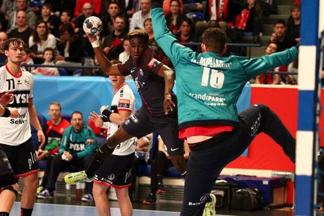 Adama Keita (Paris) HANDBALL : VELUX EHF Champions League - 12eme journee - Paris Saint-Germain Handball vs SG Flensburg-Handewitt - 17 02 2018 KevinDomas Panoramic 