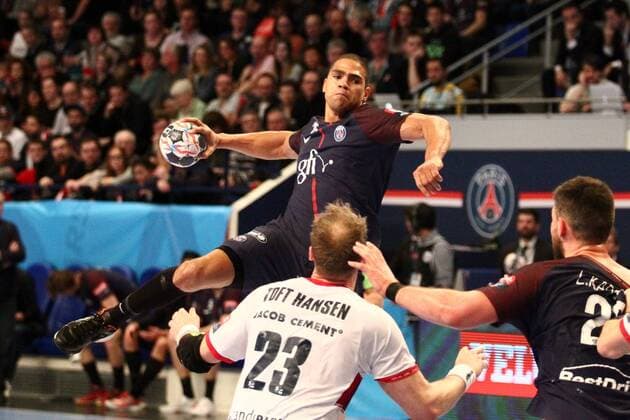 Daniel Narcisse (Paris) HANDBALL : VELUX EHF Champions League - 12eme journee - Paris Saint-Germain Handball vs SG Flensburg-Handewitt - 17 02 2018 KevinDomas Panoramic 