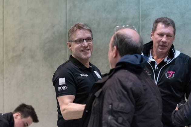Rene Hamann-Boeriths (TusSies Metzingen Trainer), zufreiden, TusSies Metzingen gegen Neckarsulmer SU, Handball, 1. Bundesliga, Frauen, 17.02.2018, Metzingen Copyright: xEIBNER WolfgangxFrankx EP_WFK