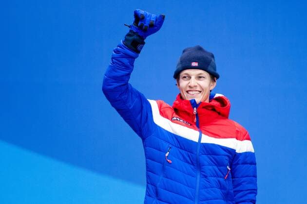 PyeongChang 2018 - Ski Freestyle, Slopestyle Herren Siegerehrung 180218 oystein Braten of Norway, Gold, celebrating with his gold medal at the Medal Ceremony for Men s Ski Slopestyle during day nine of the 2018 Winter Olympics on February 18, 2018 in Pyeongchang. Photo: Petter Arvidson BILDBYRAN kod PA 91980 Copyright: PETTERxARVIDSON BB180218PA153