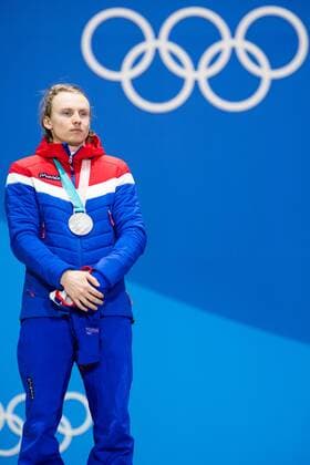 PyeongChang 2018 - Ski Alpin, Riesenslalom Herren Siegerehrung 180218 Henrik Kristoffersen of Norway, Silver, at a Medal Ceremony for Men s Giant Slalom during day nine of the 2018 Winter Olympics on February 18, 2018 in Pyeongchang. Photo: Petter Arvidson BILDBYRAN kod PA 91980 Copyright: PETTERxARVIDSON BB180218PA163