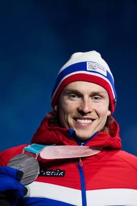 PyeongChang 2018 - Ski Alpin, Riesenslalom Herren Siegerehrung 180218 Henrik Kristoffersen of Norway at a Medal Ceremony for Men s Giant Slalom during day nine of the 2018 Winter Olympics on February 18, 2018 in Pyeongchang. Photo: Petter Arvidson BILDBYRAN kod PA 91980 Copyright: PETTERxARVIDSON BB180218PA167