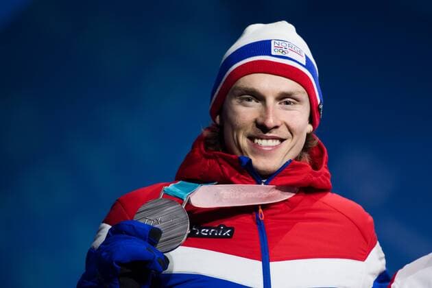 PyeongChang 2018 - Ski Alpin, Riesenslalom Herren Siegerehrung 180218 Henrik Kristoffersen of Norway at a Medal Ceremony for Men s Giant Slalom during day nine of the 2018 Winter Olympics on February 18, 2018 in Pyeongchang. Photo: Petter Arvidson BILDBYRAN kod PA 91980 Copyright: PETTERxARVIDSON BB180218PA168