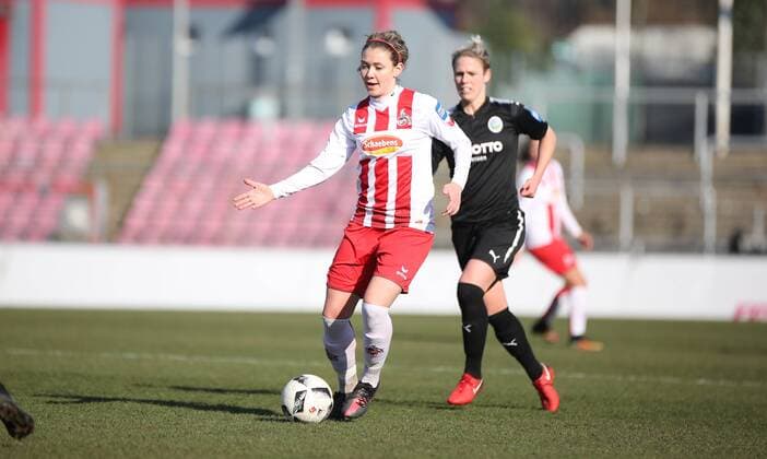 18.02.2018 xcex Deutschland, Köln, Fussball, Frauenfussball Allianz Frauen-Bundesliga Saison 2017 2018 1. FC Köln - 1. FFC Frankfurt Karoline Kohr (Köln)