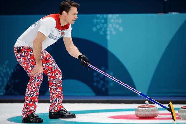 180218 Thomas Ulsrud of Norway in the round robin of the curling between Norway and United States during day nine of the 2018 Winter Olympics on February 18, 2018 in Pyeongchang. Photo: Jon Olav Nesvold BILDBYRAN kod JE 160181 *** 180218 Thomas Ulsrud of Norway in the round robin of the curling between Norway and the United States during day nine of the 2018 Winter Olympics on February 18 2018 in Pyeongchang Photo Jon Olav Nesvold BILDBYRAN code JE 160181  Copyright: JONxOLAVxNESVOLD BB180218JE096