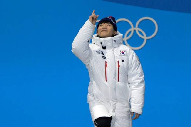 February 18, 2018 - Pyeongchang, South Korea - YIRA SEO of Korea celebrates getting the bronze medal in the Men s 1000m short track Speed skating Eisschnelllauf event in the PyeongChang Olympic Games Olympische Spiele Olympia OS Pyeongchang 18: Medal Winners - ZUMAl132 20180218_zap_l132_047 Copyright: xChristopherxLevyx