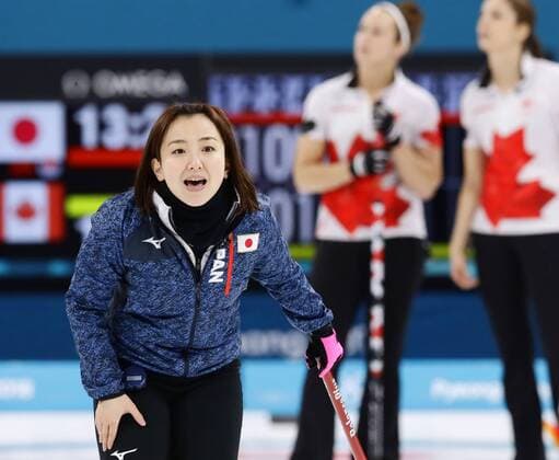 Pyeongchang Olympics Japanese curling player Satsuki Fujisawa gives instructions to her teammates after delivering a shot in a women s round-robin match against Canada at the Pyeongchang Winter Olympics in Gaungneung, South Korea on Feb. 19, 2018. 