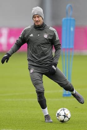 Robert Lewandowski waehrend dem Abschlusstraining des FC Bayern Muenchen vor dem morgigen Achtelfinal Hinspiels in der Champions League am 20.02.2018 in der Allianz Arena. Muenchen Copyright: xEIBNER MarcelxEngelbrechtx EP_EER