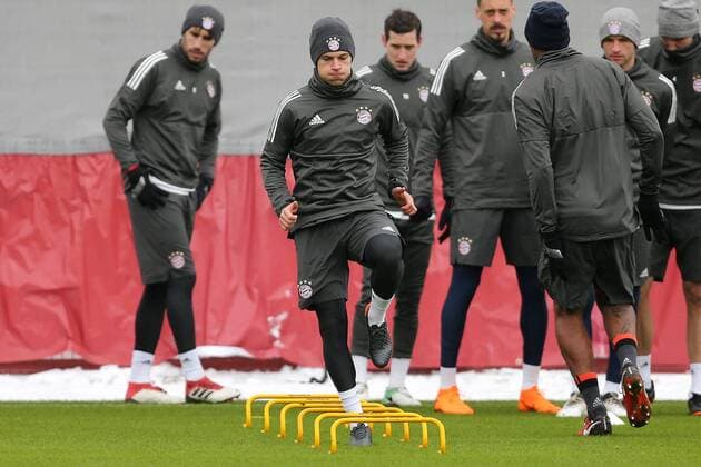 Joshua Kimmich waehrend dem Abschlusstraining des FC Bayern Muenchen vor dem morgigen Achtelfinal Hinspiels in der Champions League am 20.02.2018 in der Allianz Arena. Muenchen Copyright: xEIBNER MarcelxEngelbrechtx EP_EER