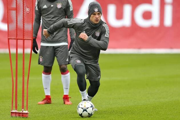 Joshua Kimmich waehrend dem Abschlusstraining des FC Bayern Muenchen vor dem morgigen Achtelfinal Hinspiels in der Champions League am 20.02.2018 in der Allianz Arena. Muenchen Copyright: xEIBNER MarcelxEngelbrechtx EP_EER
