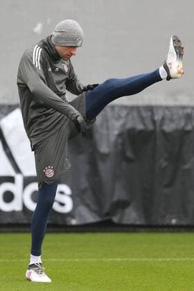 Thomas Mueller waehrend dem Abschlusstraining des FC Bayern Muenchen vor dem morgigen Achtelfinal Hinspiels in der Champions League am 20.02.2018 in der Allianz Arena. Muenchen Copyright: xEIBNER MarcelxEngelbrechtx EP_EER