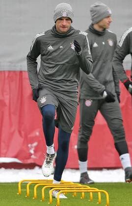Thomas Mueller waehrend dem Abschlusstraining des FC Bayern Muenchen vor dem morgigen Achtelfinal Hinspiels in der Champions League am 20.02.2018 in der Allianz Arena. Muenchen Copyright: xEIBNER MarcelxEngelbrechtx EP_EER