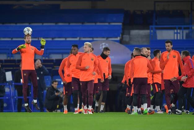 FC Barcelona Barca Training Session FC Barcelona Training Session at Stamford Bridge, London, UK. Content Not Available For UK Newspapers Copyright: xSimonxDaelx FIL-11379-0003