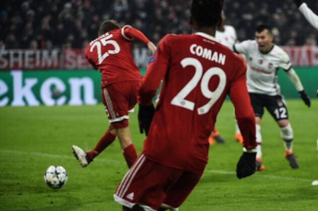 GER, UEFA,Champions League, FC Bayern Muenchen - Besiktas Istanbul 20.02.2018, Allianz-Arena, Muenchen, GER, UEFA,Champions League, FC Bayern Muenchen - Besiktas Istanbul, im Bild Thomas Mueller (FC Bayern Muenchen 25) erzielt das 1:0