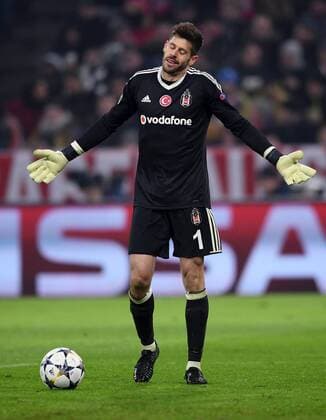 FUSSBALL CHAMPIONS LEAGUE SAISON 2017 2018 ACHTELFINALE HINSPIEL FC Bayern Muenchen - Besiktas Istanbul 20.02.2018 Torwart Fabri (Besiktas Istanbul) Muenchen