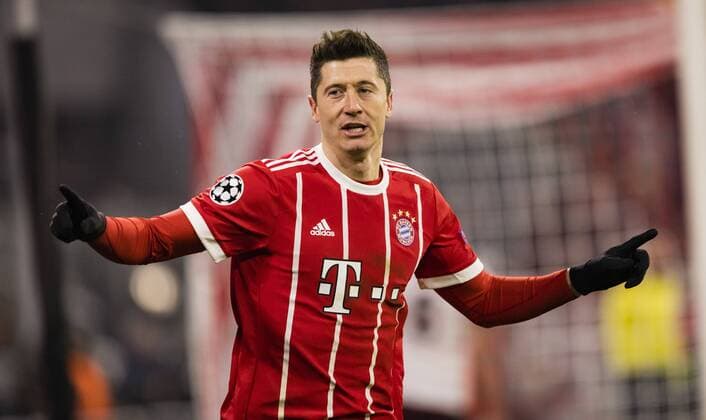 München, 20.02.2018 Torjubel: Robert Lewandowski (FCB) Bayern München - Besiktas Istanbul
